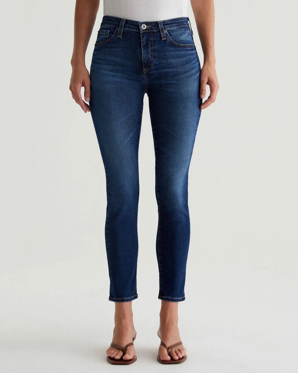 AG Adriano Goldschmied Prima Blue Denim Mid Rise Skinny Ankle Jeans Size 30